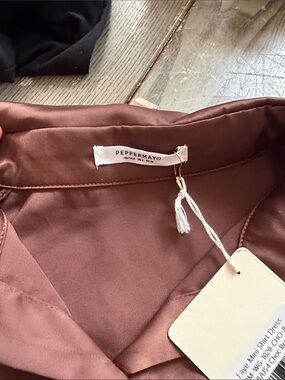 Peppermayo Satin Top in Warm brown